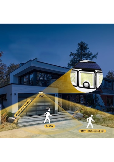 Greentech Güneş Enerjili 223 Cob Ledli, Hareket Sensörlü, 3 Taraflı Aydınlatma / GT-SL25