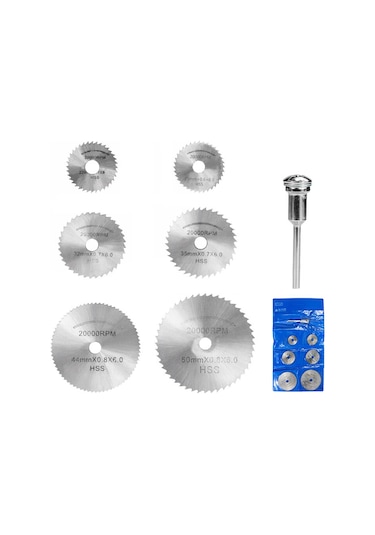 Xindoker Hızlı Çelik 7 Parça Testere Bladesi - Ahşap, Plastik, Alüminyum Kesim İçin - Elektrikli Taşlama Aksesuarı - Gümüş Renk