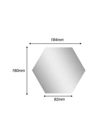 Jeehugo Gümüş Renkli Çokgen Açıkartlı Duvar Stickerı, Plastik Malzeme, 18.4x16x9.2 Cm Boyutlu Dekoratif Duvar Yapıtı Gümüş