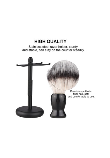 Gajeena Erkek Tıraş Seti - Paslanmaz Çelik Sakal Fırçası Ve Jilet Standı İle Şık Tasarım