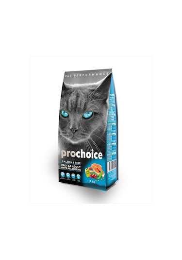 Prochoice Pro 34 Somonlu ve Pirinçli Yetişkin Kedi Maması 15 KG