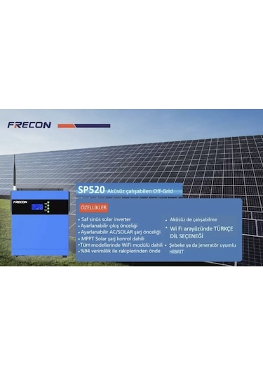 Frecon SP520 3.5 KVA OFFGRID Akıllı İnverter (Aküsüz Çalışma + Dahili Wifi)