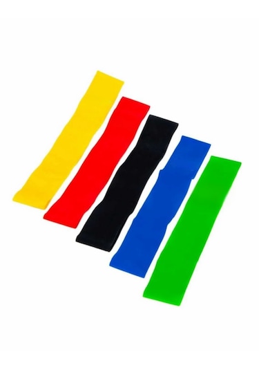 5 Adet Pilates Bandı Plates Egzersiz Direnç Lastiği Seti