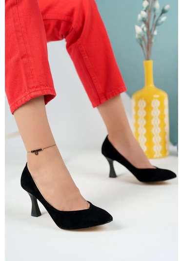 GİMER - Siyah Süet Kadın Ayakkabı - İSMO080102G Siyah