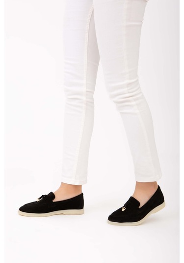 Tamer Tanca Kadın Hakiki Deri Siyah Loafer Ayakkabı 902 2015 Bn Ayk Y22 Sıyah Siyah