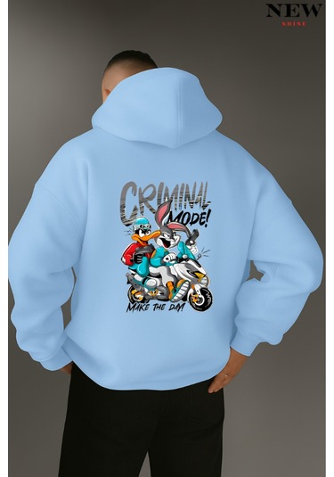 Criminal Mode Baskılı Sweatshirt Bebe Mavisi