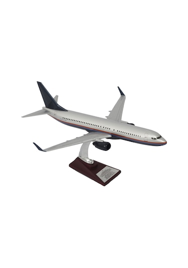 Zekupp Boeing 737-800 1/100 Gümüş Şeritli Model Uçak
