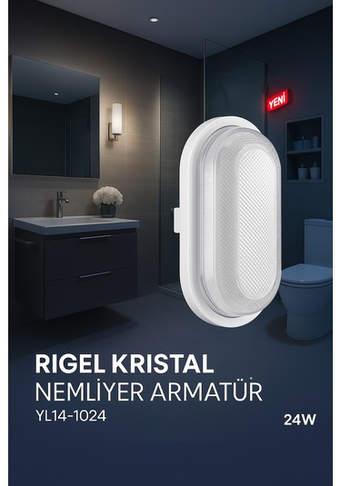 24w Noas Rigel Kristal Nemliyer Armatür Beyaz Işık Beyaz