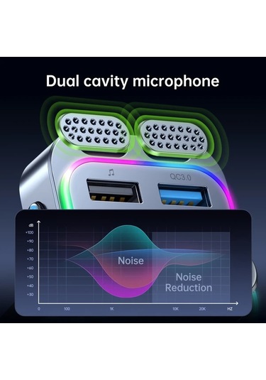 Xuweiwei Kablosuz Araba Şarj Cihazı Mp3 5.4 66w Hızlı Şarj Pd Qc3.0 Usb Çift Mikrofonlu Hd Ekran Müzik Çalma Araba Ses Sistemi