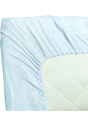 4 Katlı Müslin Bebek Nevresim Takımı Uyku Seti %100pamuk Mavi