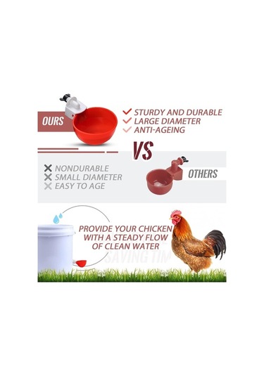 Pazly Tavuk, Suluk Su Seti Pp Plastik Otomatik Ördek, Kümes Kaz Kabı Hayvanı Geeroyoo Sağlam Adet Abs 20 - An