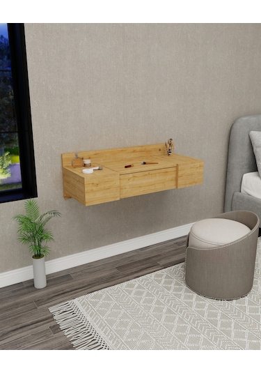 Arnetti Zakkum Aynalı 2 Raflı Dekoratif Makyaj Masası Safirmeşe