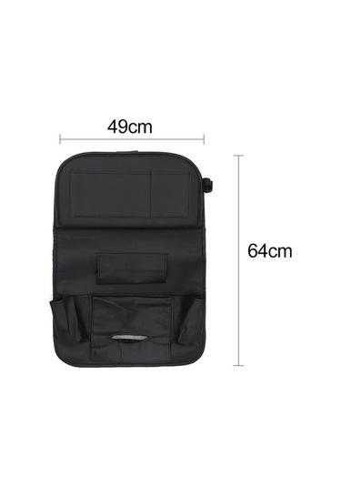 Novahub Katlanabilir Araç Koltuğu Depolama Çantası - Pu Deri, İpad Tutucu, Bardaklık, 3.3kg Taşıma Kapasitesi - Uzun Yol İçin Mükemmel