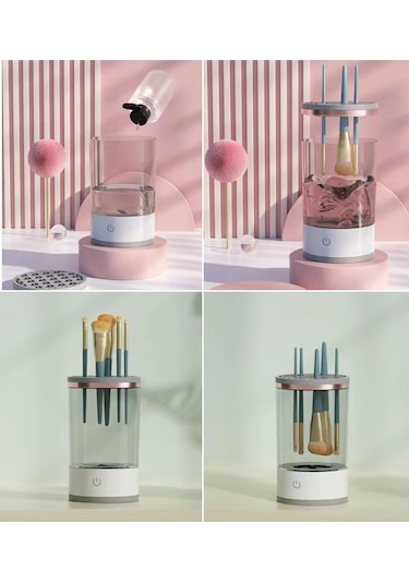 Rehomy Elektrikli Makyaj Fırça Temizleyici, Fırça Mat İle Makyaj