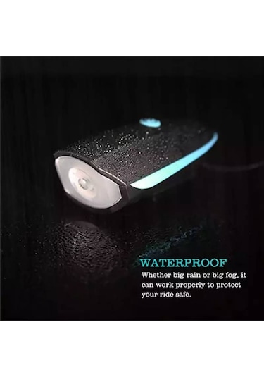 Çakarlı 120 Desibel 3 Modlu Elektronik Bisiklet Korna Ön Far Siyah