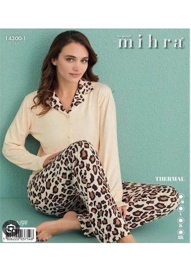 Arcan Mihra Kadın Gömlek Yaka Termal Pijama Takımı 14300/1 - 1 Adet 001