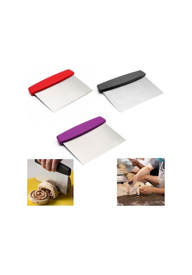 Qniay Çelik Hamur Kesme ve Kazıma Pasta Düzeltme Spatulası