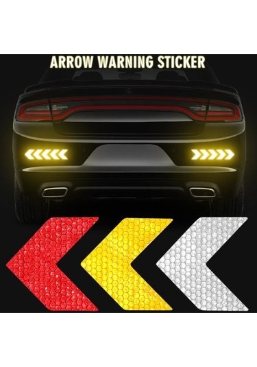 Jms Araba Aksesuarları Kendinden Yapışkanlı Koruyucu Araba Dış Gövde Yansıtıcı Etiket Bant 10 Adet Altın