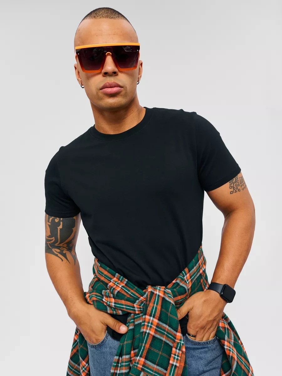 Otk Proızvodstvo Temel Tişört Düz Pamuk 197805470 Siyah