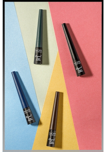 Note Cosmetique Elegant Matte Dipliner Waterproof Suya Dayanıklı - 01 Coal Black - Siyah