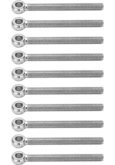 Ximistore9 304 Paslanmaz Çelik Gözli Cıvatalar M6x60, 10 Adet - Dayanıklı, Anti-korozif, Makine Ve Sanayi Talaşlı Bağlantı İçin