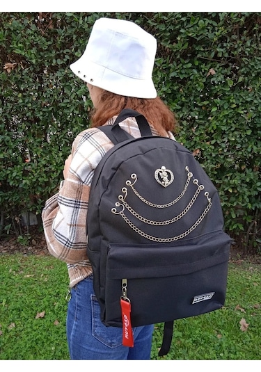 Shopiolog Zincirli Unisex Kore Model Sırt Çantası