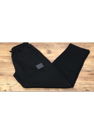 Erkek Siyah Büyük Beden Battal Boy Eşofman Altı Düz Paça