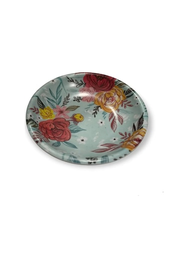 Melamin Çay Tabağı Renkli Çiçek Desenli Melamin Tabak -71 Diğer