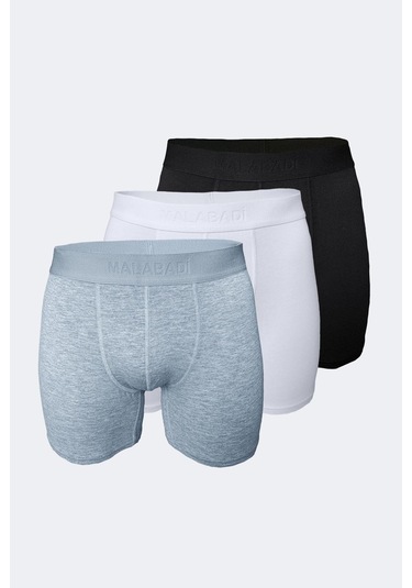 Malabadi Erkek Siyah Beyaz Gri 3 Lü Paket Modal Uzun Boxer 010 Siyah-beyaz-gri