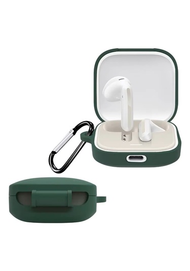 Xiaomi Redmi Buds 6 Active Uyumlu Silikon Kılıf+kanca Haki