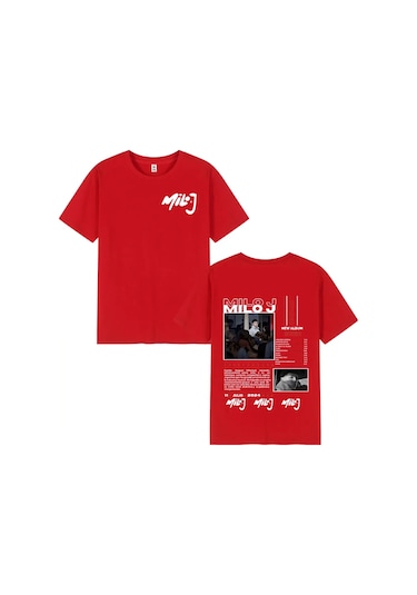 Dshztooma Rapçi Milo J166 Albümü T-shirt Erkek Kadın Hip Hop Pamuk Rahat Kısa Kollumavi Mavi