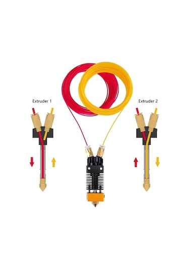 Koodmax 3d Yazıcı Çift Renkli Hotend Seti Montajlı Ekstruder Kafası 24v-50w