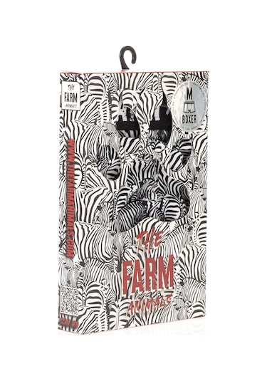 Farm Animals Zebra Desenli Boxer