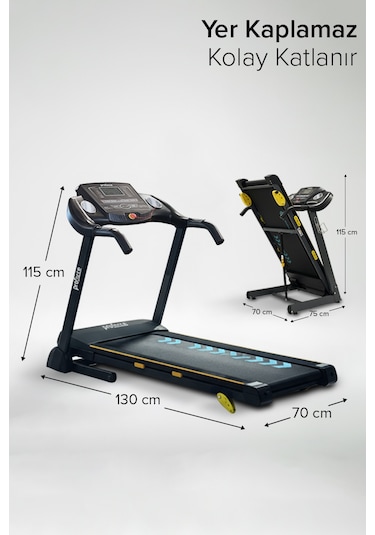 Proforce Pasifik Koşu Bandı - 2.50 Hp Katlanılabilir Kolay Kurulum Led Gösterge 0.8-14 Km/sa