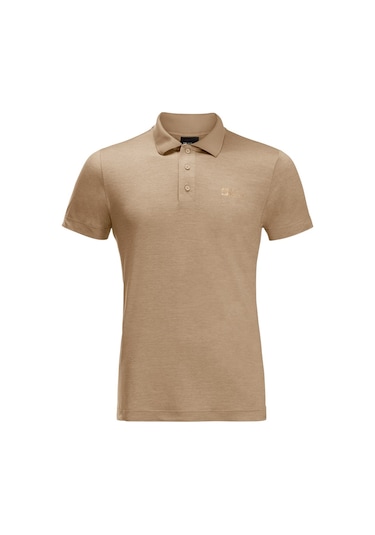 Jack Wolfskin Travel Polo Erkek Outdoor Tişört Kahve Kahve