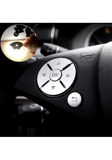 Mercedes C Serisi Direksiyon Tuş Kaplaması Gümüş W204 2008-2010