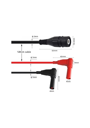P1207 Bnc Erkek - 4mm Banana Dönüştürücü Osiloskop Kablosu - 120cm