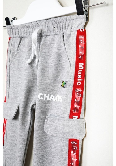 Gimeravm Gimer - Cepli Yazı Baskılı Eşofman - Mşl1612G Gri