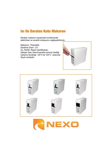 Nexo Isı Ile Daralan Makaron Kutu (Siyah) Nexo