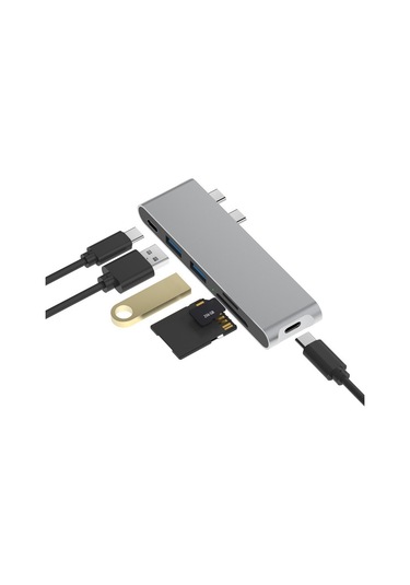 Cbtx 6'sı 1 Arada Çoklu Bağlantı Noktası Adaptörü Usb-c Hub'dan Usb 3.0'a + 40gbps Thunderbolt + 2xkart Okuyucu USB Aks. 51432992