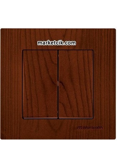 Mutlusan Rita Ahşap Serisi Ceviz 2 li Komütatör Anahtar Priz