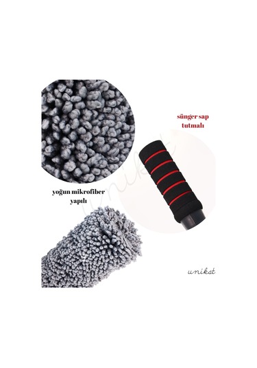 Mikrofiber Bürgülü Araç İç Dış Toz Alma Jant Yıkama Fırçası 1 Adet