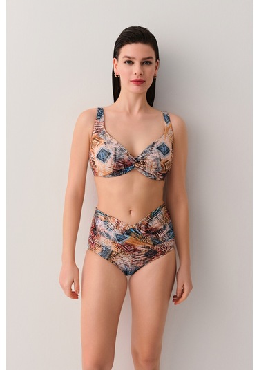 Suwen Freya Yüksek Bel V Kesim Bikini Alt Sb25210984984 Etnik Desenli