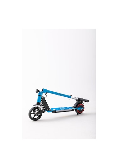 Mini Bonito Çocuk Katlanabilir, Led Işıklı, Amortisörlü Elektrikli Scooter Ayarlanabilir Direksiyonlu Dizlik Ve Dirseklik Hediyedir Turkuaz