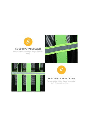 Geeksen Kedi Çantası Yeşil M Taşınabilir Katlanabilir Evcil Hayvan Çantası File Nefes Alabilen Evcil Hayvan El Çantası Postacı Çantası