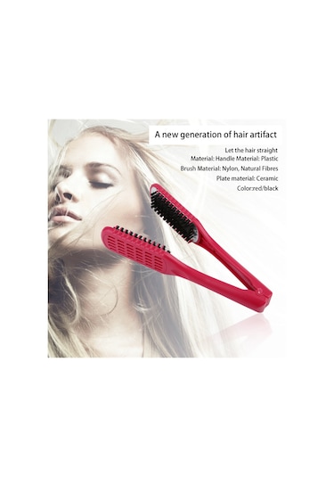 Seramik Doğrultma Tarak Çift Taraflı Fırça Kelepçe Saç Tarağı Saç Şekillendirme Aracı