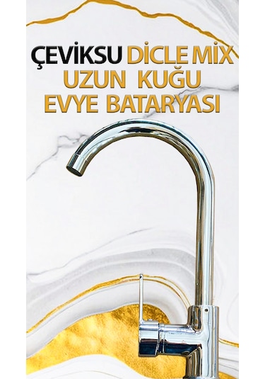 Dicle Mix Uzun Kuğu Model Evye Bataryası Krom