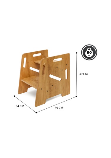 Minera Montessori Ahşap Basamak, Yükseltici, Tabure Ahşap
