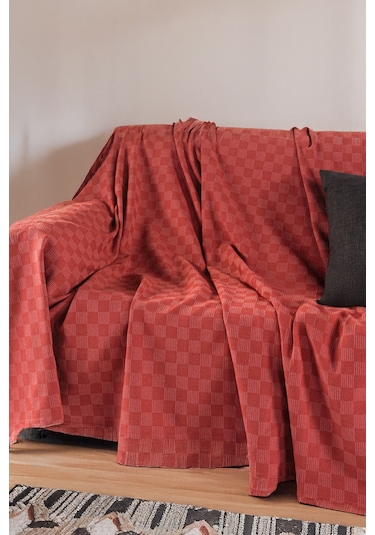Koltuk Örtüsü %100 Pamuk Yatak Örtüsü Pike 200 X 230 Cm Kiremit