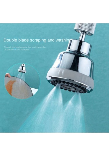 Xurunkeji Mutfak Musluk Başlığı Değişimi 360 Dönme 4 Mod Lavabo Musluğu Değişimi Su Tasarrufu Ve Sıçrama Geçirmez GÜMÜŞ